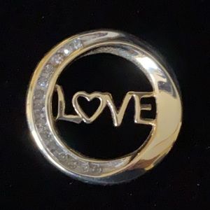 Gold and Diamond LOVE Pendant